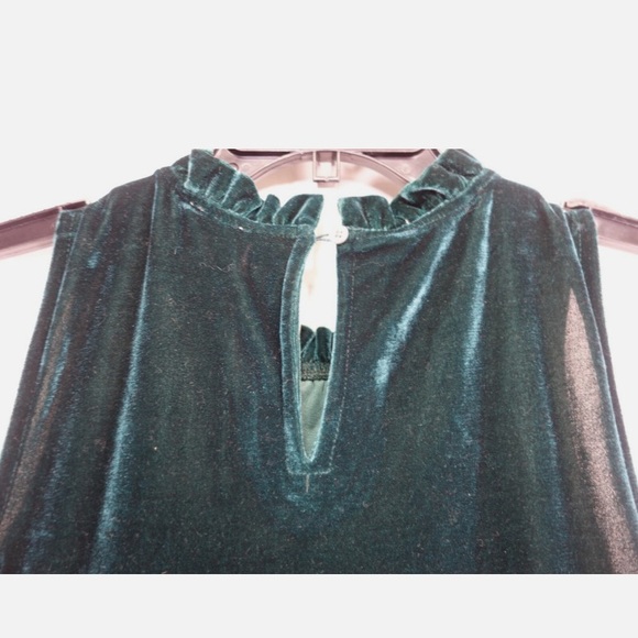 J. Crew Dark Green Velvet Midi Dress - Picture 8 of 9